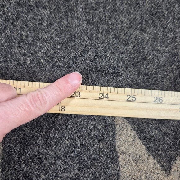 Talbots Cape Medium Gray Tan Wool Blend Zip Up Boho Southwestern Poncho - Picture 6 of 10